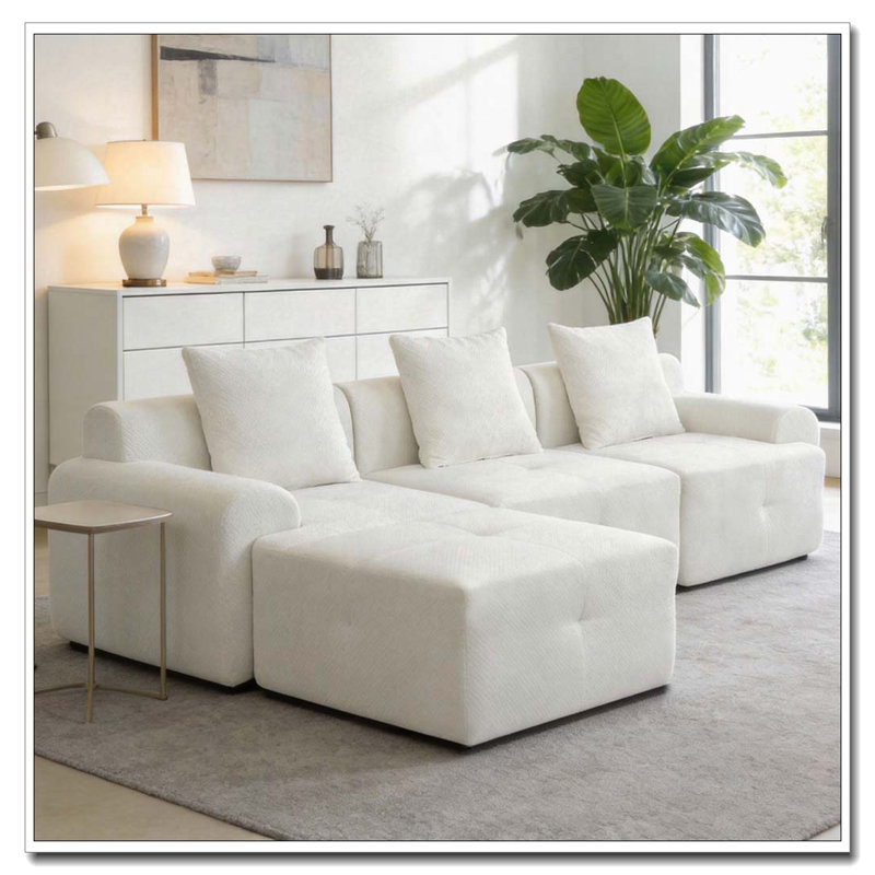 Canapé moderne rembourré, Beige