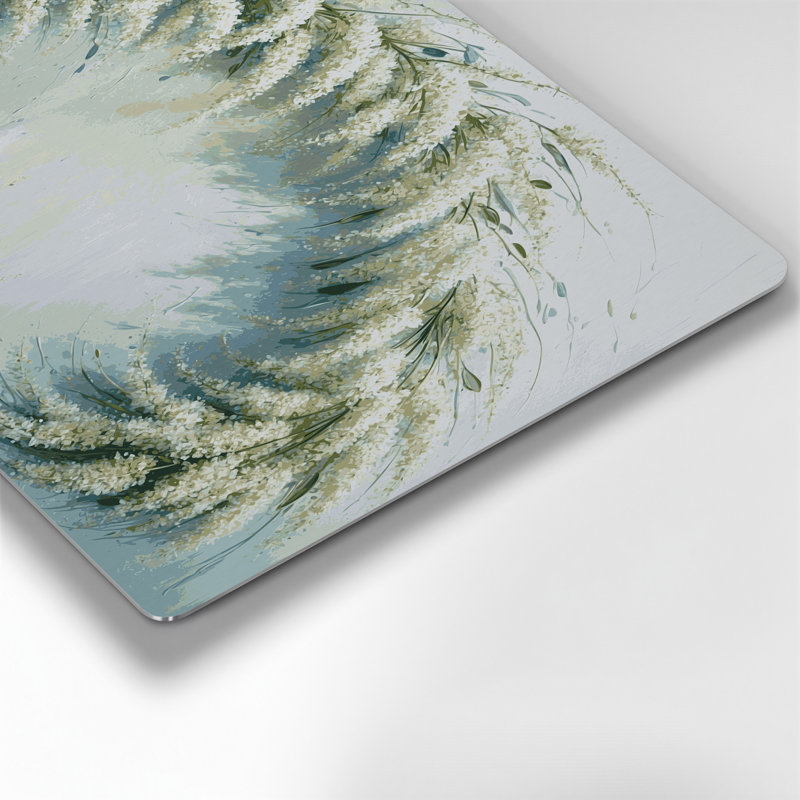Botanical Elderflower Green Metal Wall Art, 132" H x 168" W x 0.05" D