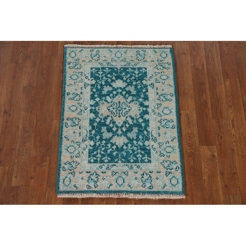 Tapis vert en laine Oushak