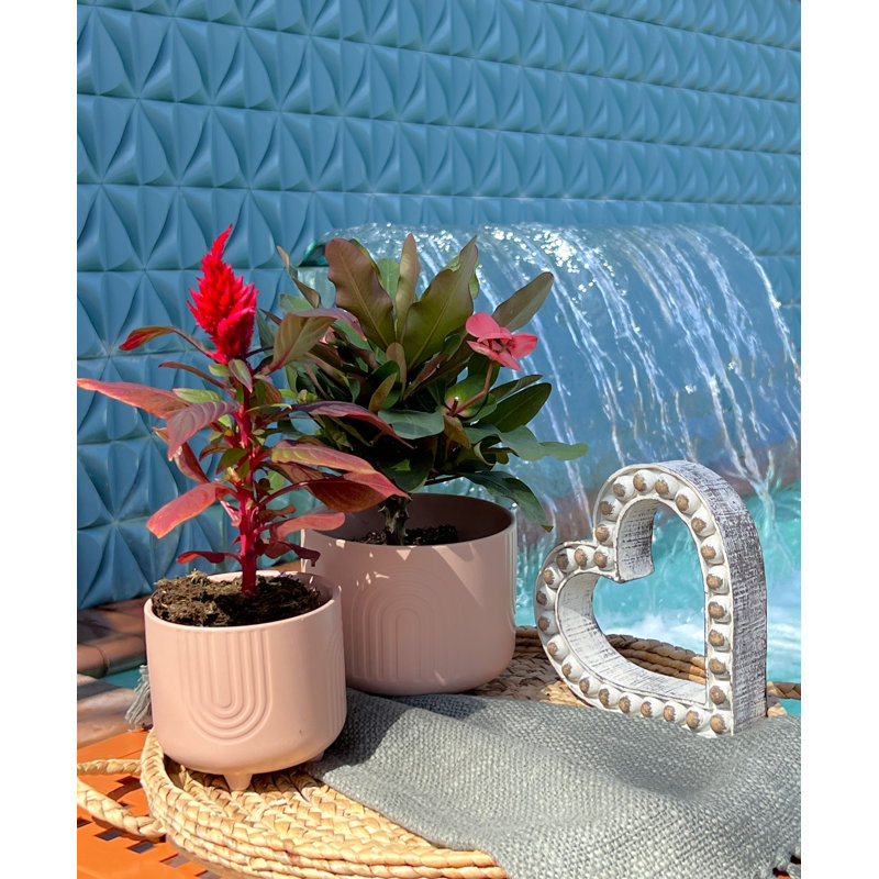 Martha Handmade Ceramic Pot Planter, Matte Peach