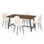 Ensemble de table de salle à manger rectangulaire 63 pièces 5 pièces 63 po avec 4 chaises rembourrées, ensemble de salle à manger de cuisine moderne d'aspect bois avec structure en métal-130166864