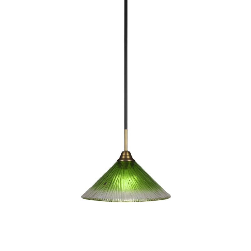 Luminaire suspendu en verre Averyon Paramount, Framboise, Noir mat / laiton, H 10,5 po x l 16 po x P 16 po