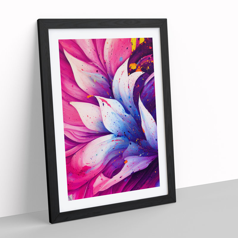Flower No.5 - Single Picture Frame Print, 34cm H x 25cm W x 2cm D, Black