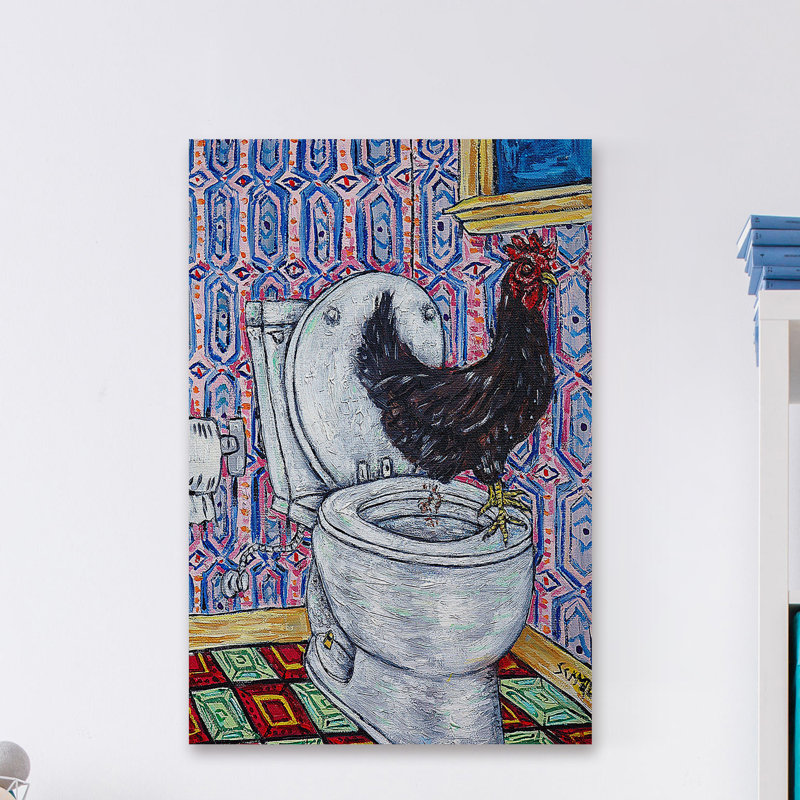 Poulet par Jay Schmetz - reproduction sur toile, H 18 po x l 12 po