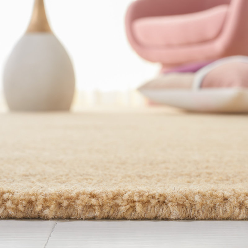 Tapis beige en laine Moreau, Rond 10 pi