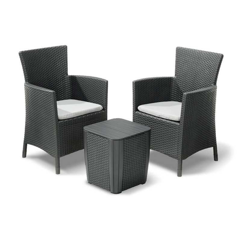 3 Pcs. Balcony Set Napoli Graphite/Light Gray