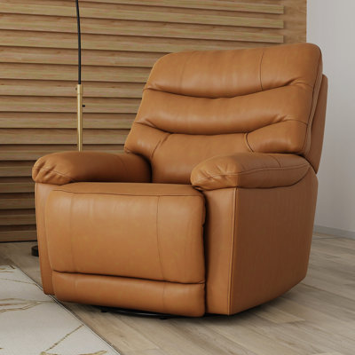 Comfortable And Stylish Swivel Glider Recliner With Manual Footrest For Ultimate Relaxation In Any Living Space