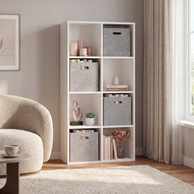 Gridley Drive 8-Cube Storage Organizer with 4 Fabric Bins