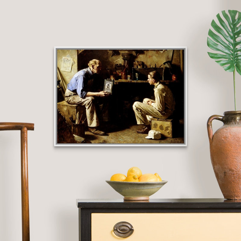 Art mural sur toile Norman Rockwell, Cadre flottant blanc, H 20 po x l 26 po x P 1,75 po