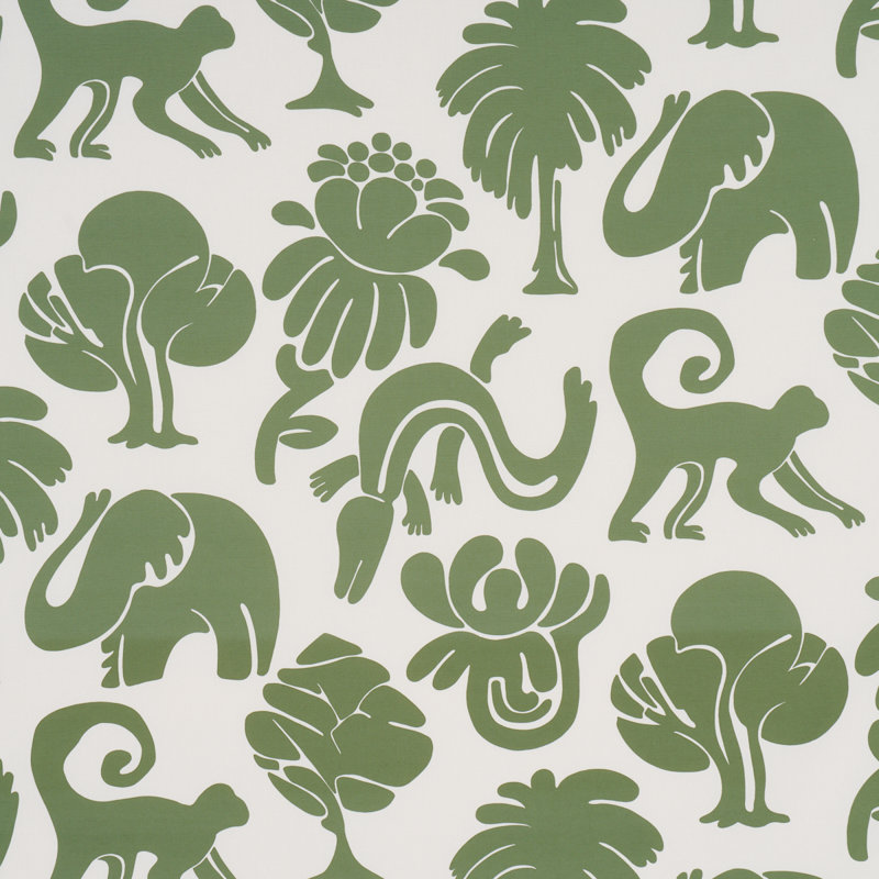 Tissu Call of the Jungle, Vert