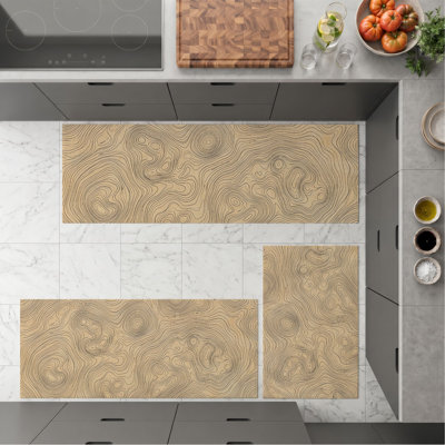 Wood Grain Non-Slip Washable Kitchen Mats