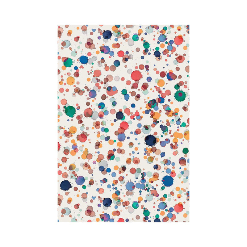 Drops Watercolor Texture Blue Yellow by Ninola Design - Wrapped Canvas Painting, 20.32 cm H x 30.48 cm W