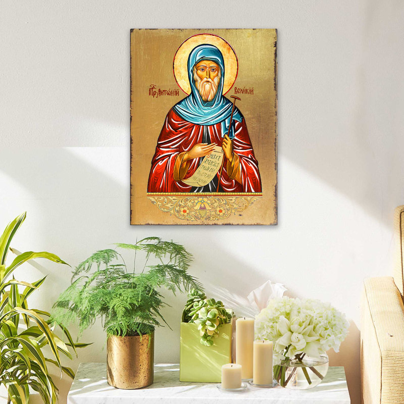 Saint-Jean - peinture sur bois, H 12 po x l 9 po