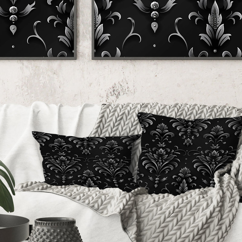 Black Rustic Elegance IV - Coussin Country, Forme rectangulaire, H 12 po x l 20 po