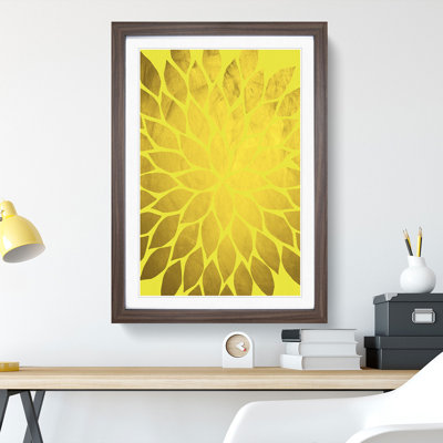 Abstract Leaves No.2 Gold - Picture Frame Graphic Art