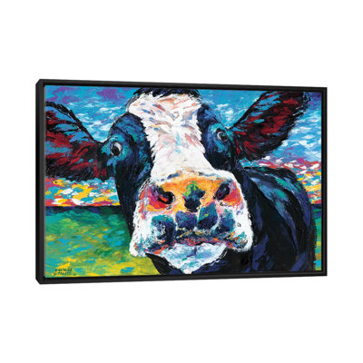 «Curious Cow II» par Carolee Vitaletti - impression sur toile tendue