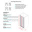 Porte de douche simple pivotante l 32-33,5 X x 75 With avec verre trempé transparent 1/4 ＂(6 mm)