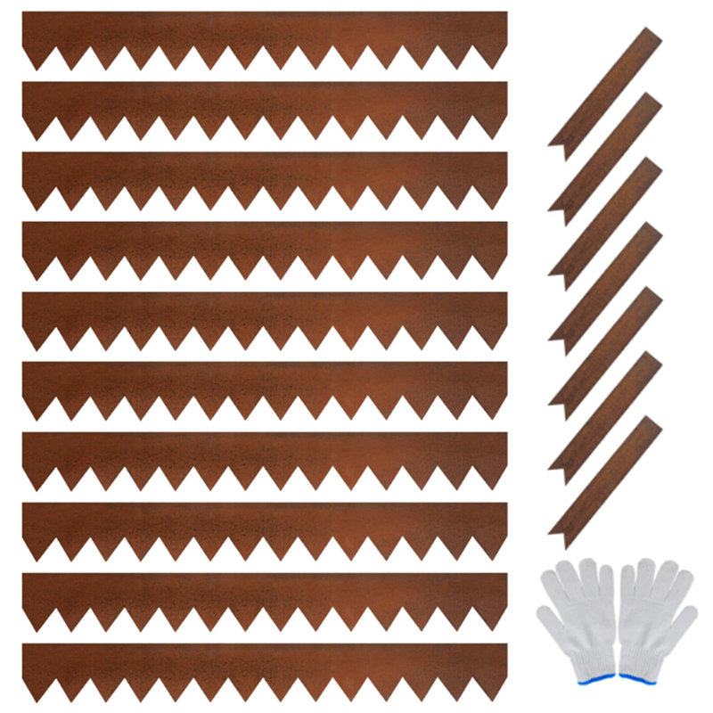 Bordure de jardin en métal avec piquet, 40 bordures paysagères en acier galvanisé, formes polyvalentes pour pelouse et ferme