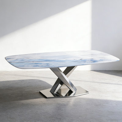 Rectangular Superstone Stainless steel Dining Table