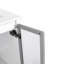 Meuble-lavabo mural de 61 cm (24 po) en contreplaqué blanc lustré avec portes à accents en verre gris (lavabo non inclus)