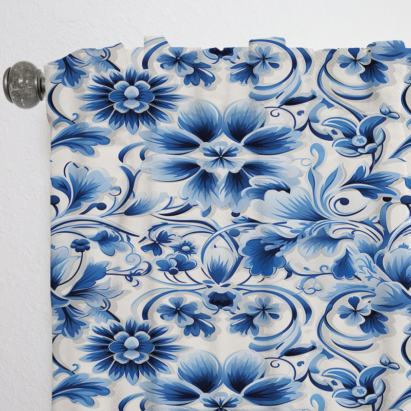 Motif victorien Cobalt, L 52 po x L 108 po