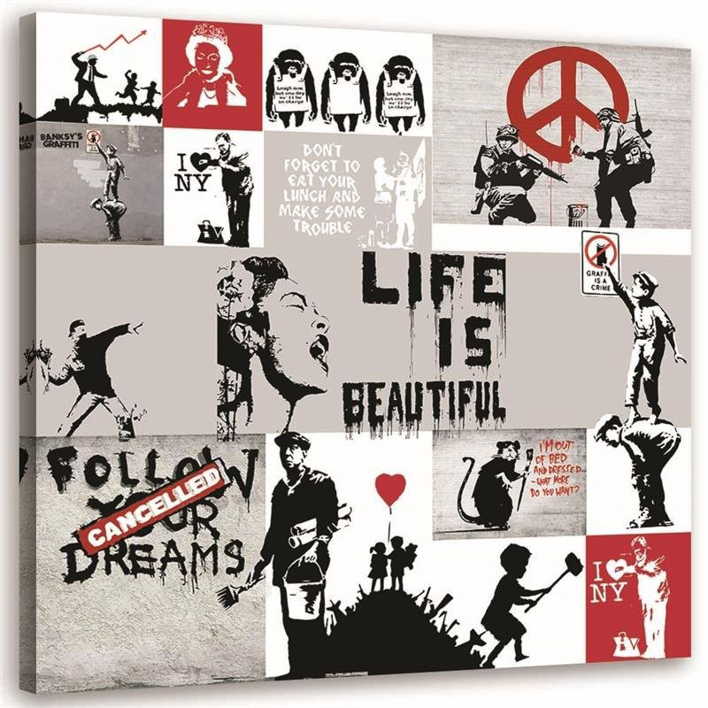 Leinwandbild Banksy mural 14001