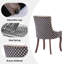 Chaise d'appoint latérale chairs Chaises en tissu épaissi avec pieds en bois massif aux tons neutres ， Ensemble de 2-130000810