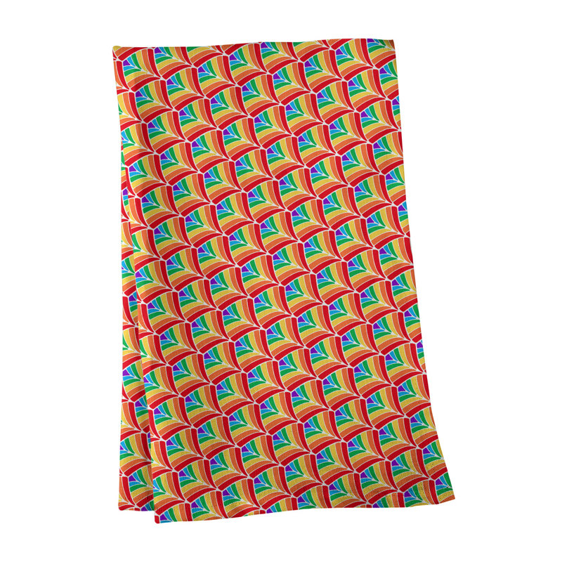 Tea Towel Kitchen Towel, Poly Twill, Red/Orange