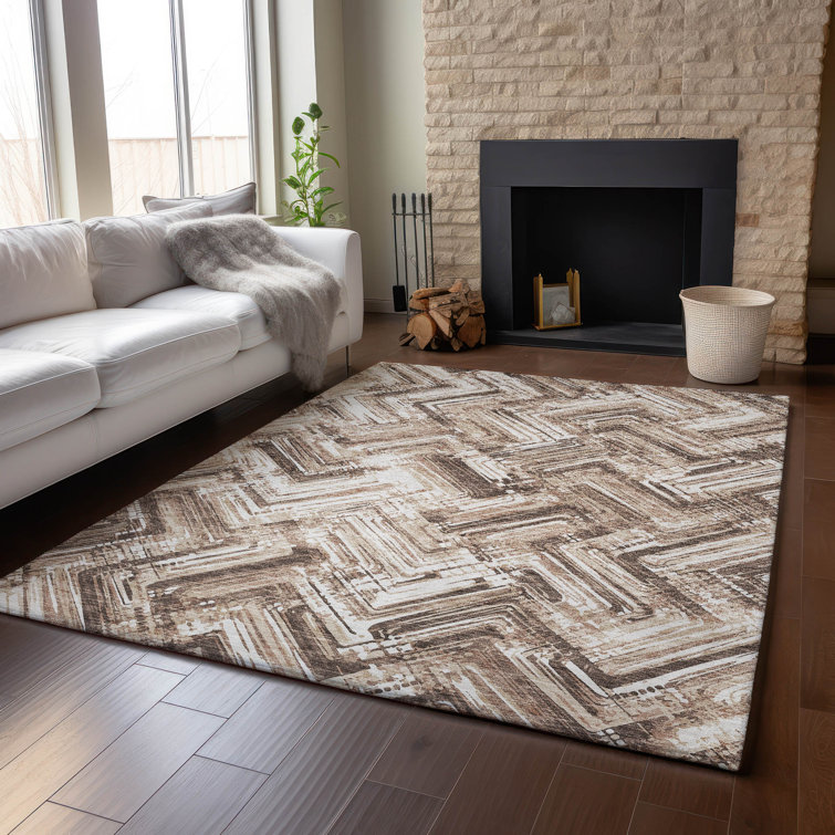 Premium Machine Washable Cerrito Brown Rug