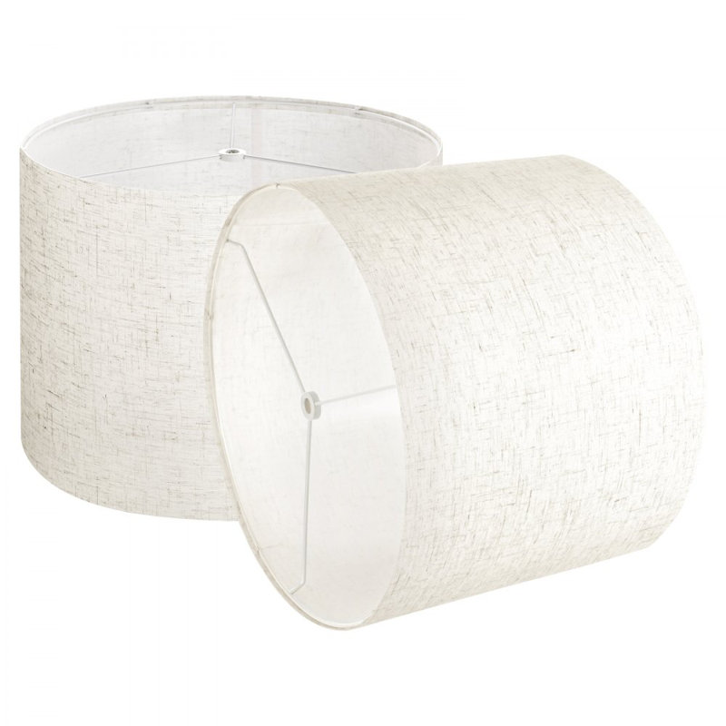 Abat-jour tambour sans abat-jour, Beige, H 10 po x l 13 po x P 13 po