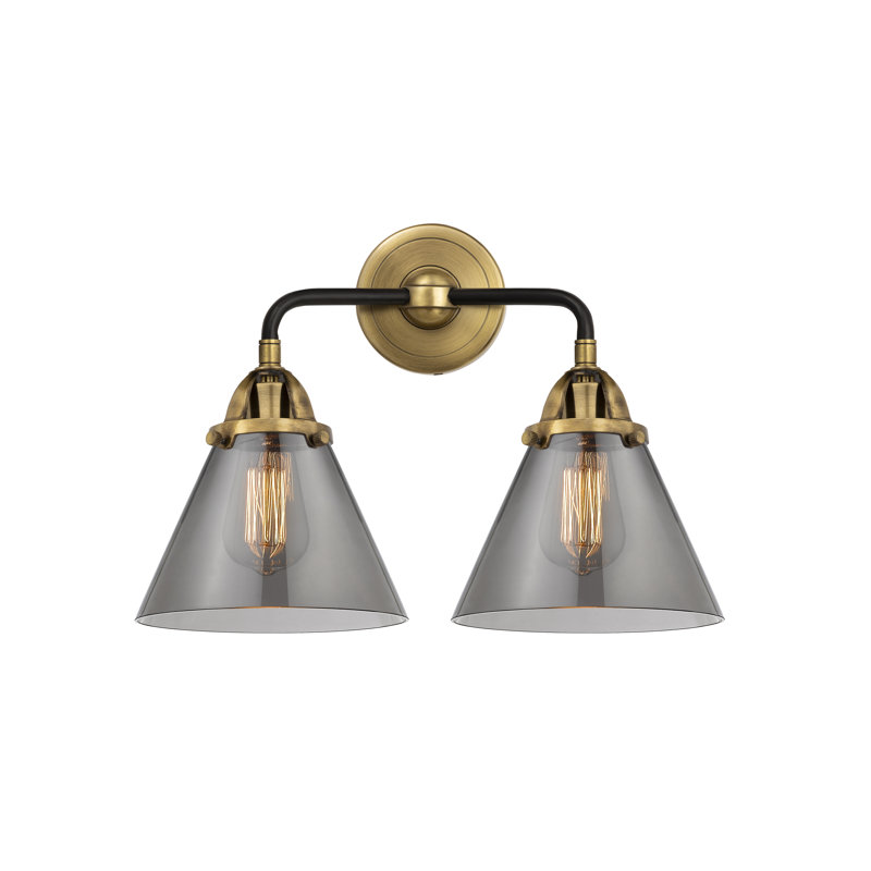 Shauna 2 - Light Vanity Light, Incandescent, Plated Smoke, Black Antique Brass