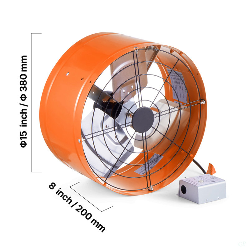 Ventilateur de grenier à montage sur pignon 15 pouces 1650 CFM avec thermostat réglable
