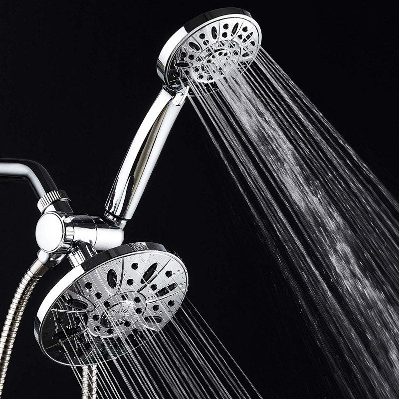 Chrome Dual Head 6-Setting Handheld Rain Shower Combo