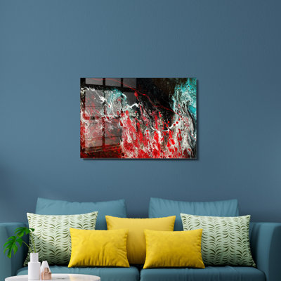 Superbe peinture murale en verre trempé 27,6 po x 39,4 po | 100% verre trempé, épaisseur: 0,16 pouce | Décoration élégante pour le salon ou le bureau, durable et facile à nettoyer, idée de cadeau parfaite