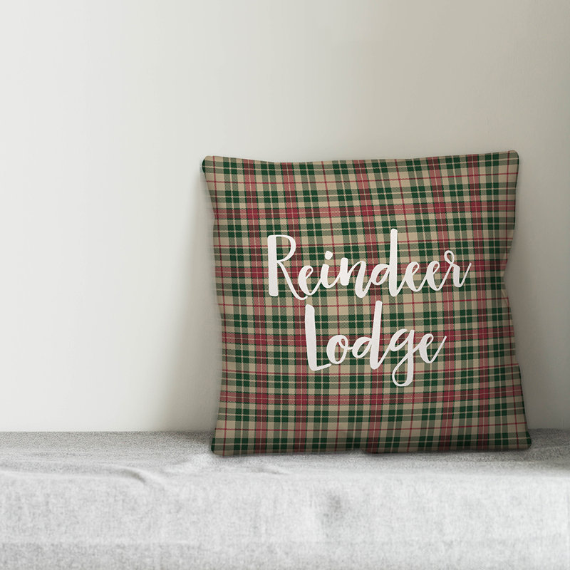  Coussin Reindeer Lodge in Tartan, Housse de coussin