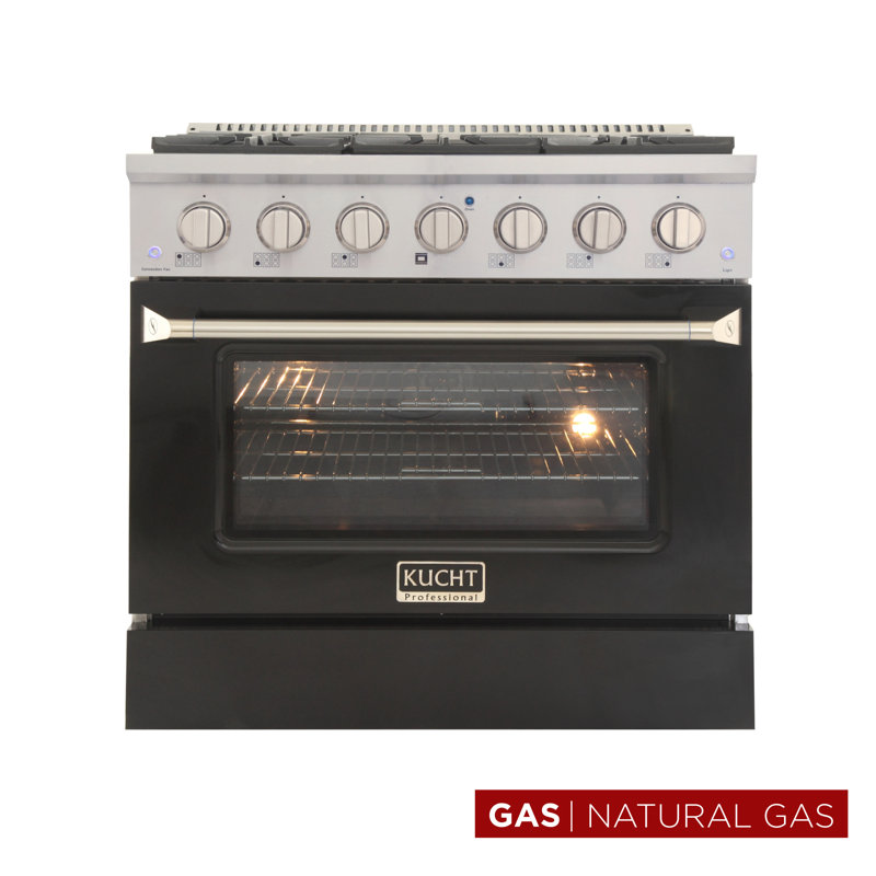 36" 5.2 Cu. Ft. Freestanding Gas, Black, Natural Gas