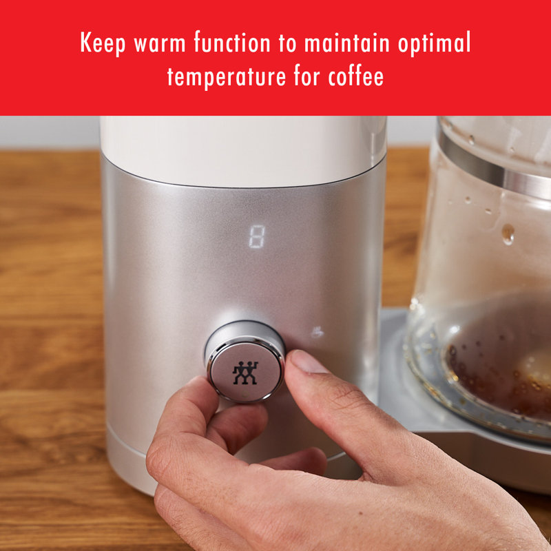 ZWILLING Enfinigy Glass Drip Coffee Maker, Silver