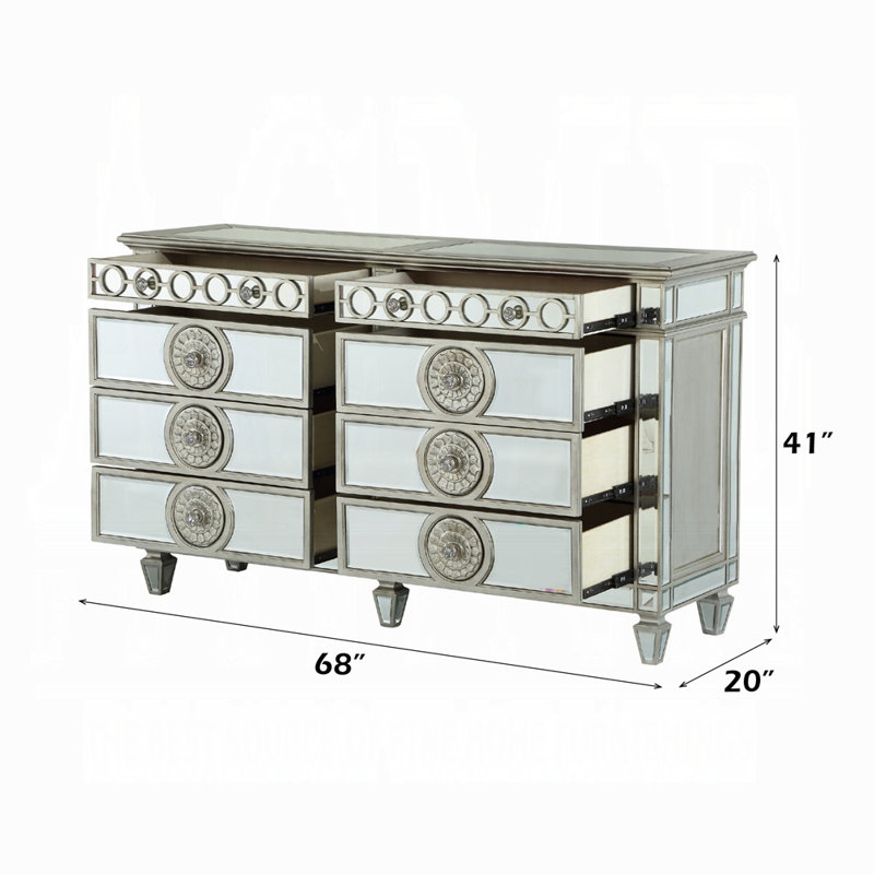Commode 8 tiroirs Varian, miroir