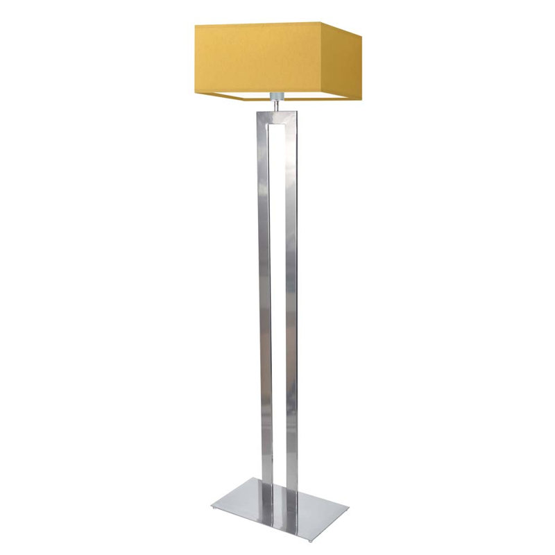 Arsh 161cm Traditional Floor Lamp, Silver, Mustard