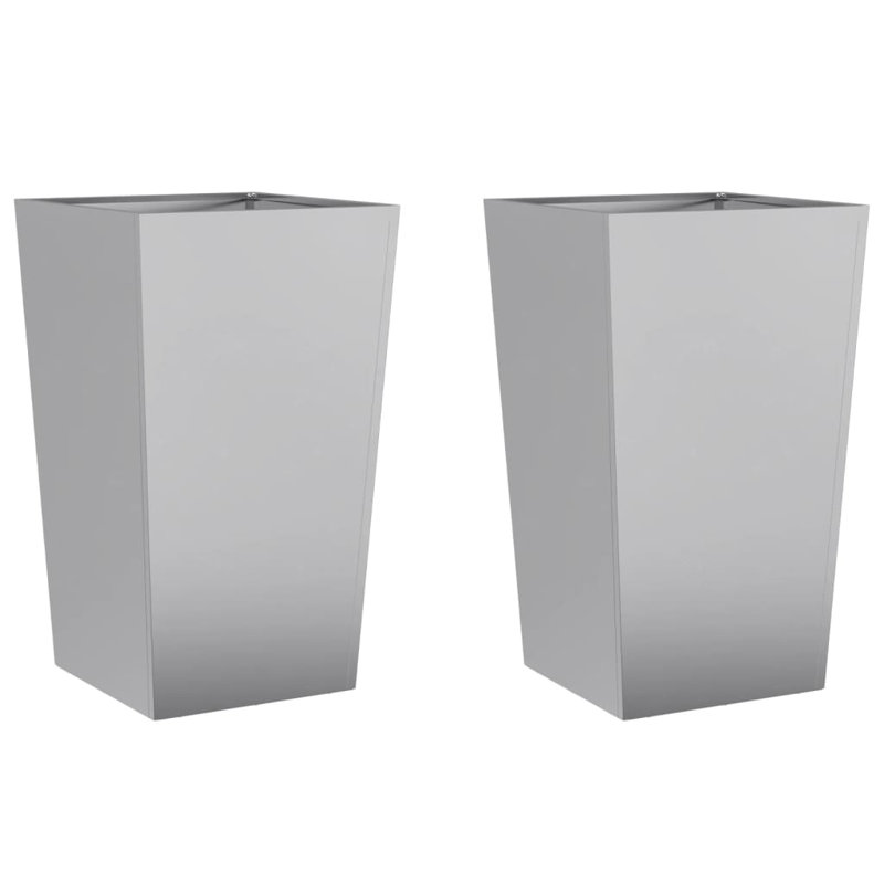 Aldegundo Metal Elevated Planter, Brown, 75cm H x 45cm W x 45cm D