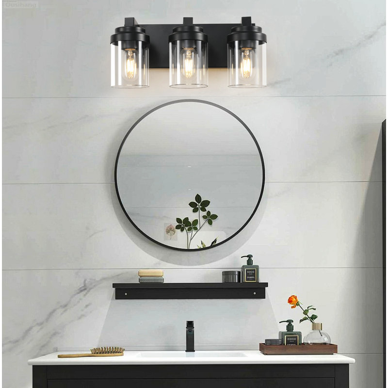 Luminaire pour salle de bain 3 lumières Modern Farmhouse, 3, H 6,9 po x l 15,7 po x P 6,7 po