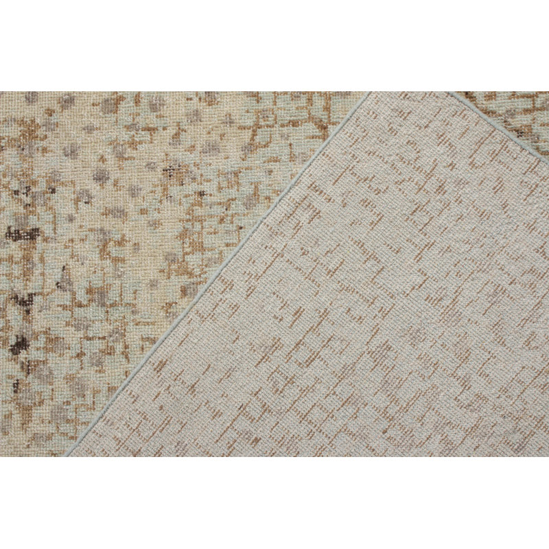Distressed Homage Hand Knotted Wool Abstract Area Rug, Rectangle 13' x 18'