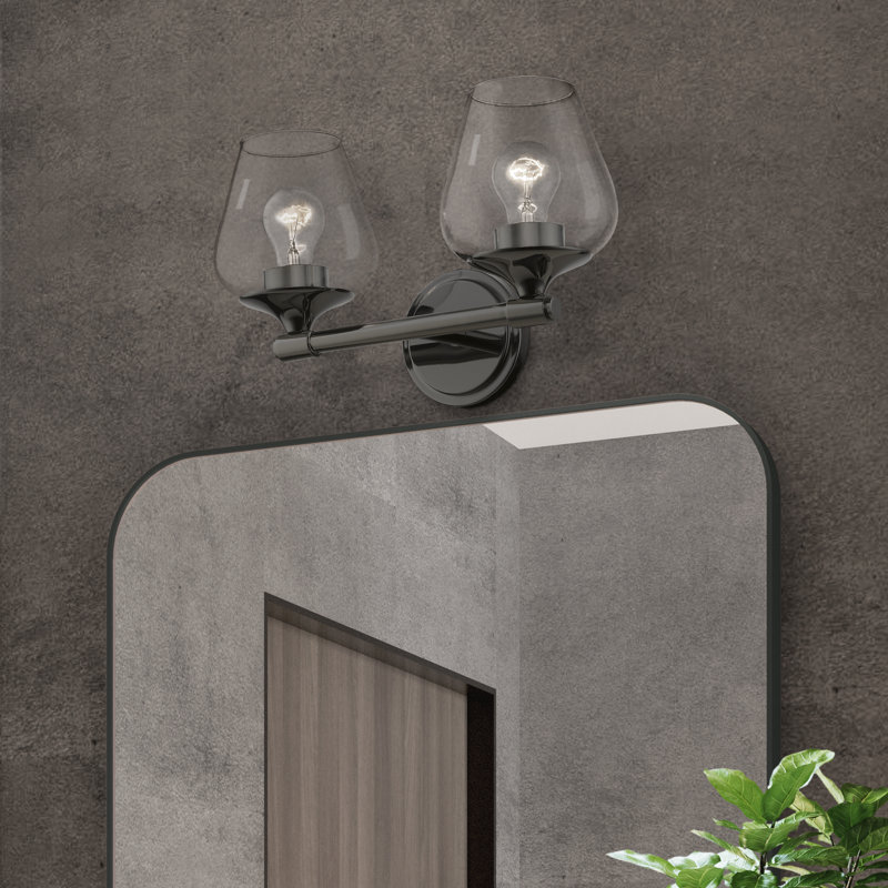 Éclairage de salle de bain à intensité variable 2 lumières Zeidan, Noir chromé