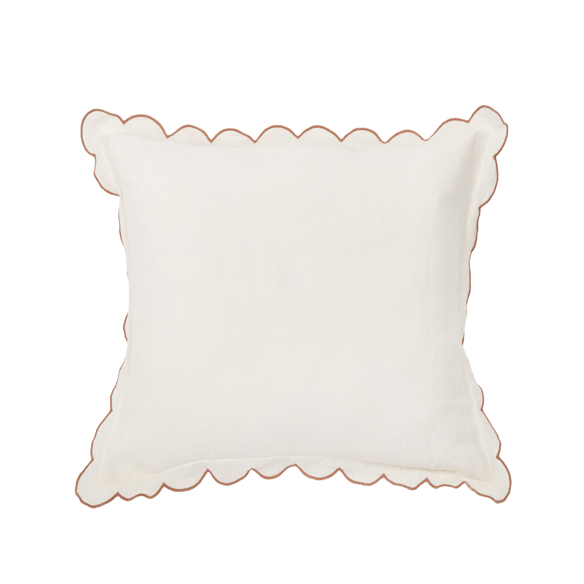 Kelly Linen Sham, Cream/Terra Cotta, Euro