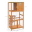 Enclos à chat orange en bois 74 po, maison d'extérieur à roulettes pour grands chats, abri Delight grande couleur