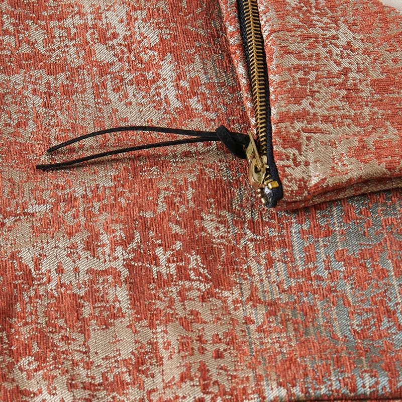 2pcs Jacquard Chenille Throw Pillow Shells , Orange