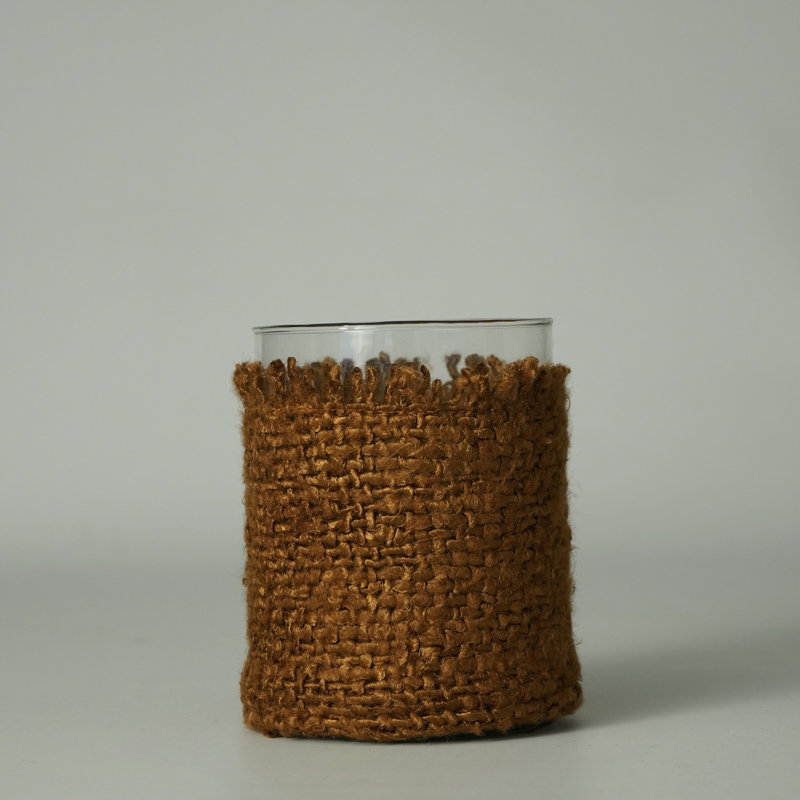 Jalin Glass Tabletop Votive Holder, 5" H x 5" W, Mustard