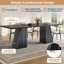 Extendable Dining Table 120–160cm with Trapezoidal Grooved Legs – Oak or Black-1857134716