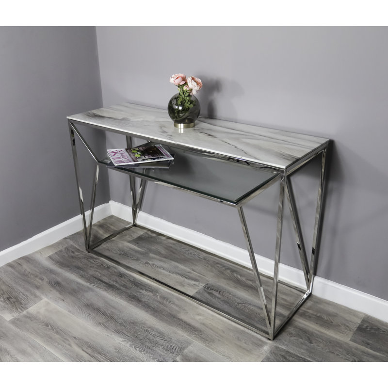 Maltby 120cm Glass Top Console Table