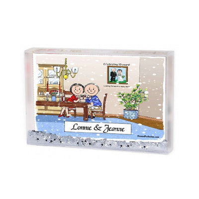 Personalized Anniversary Snow Globe Frame Gift